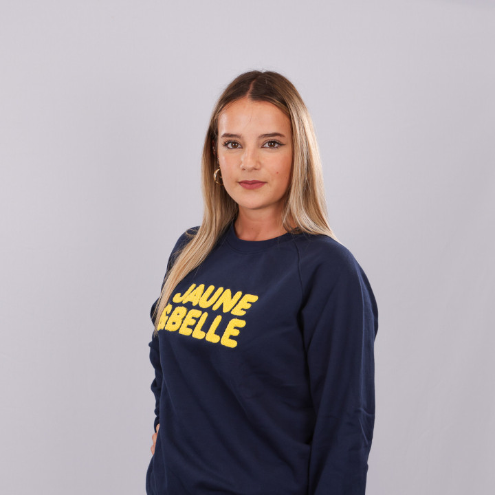 Pull femme col rond jaune et belle ASM Clermont