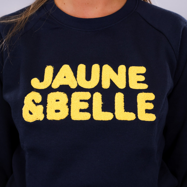 Pull femme col rond jaune et belle ASM Clermont