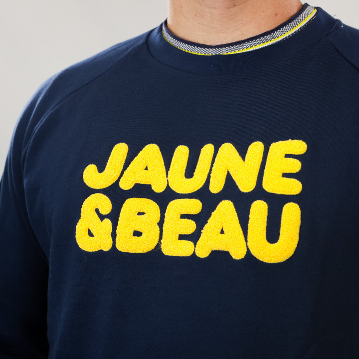 Pull homme col rond jaune et beau ASM Clermont