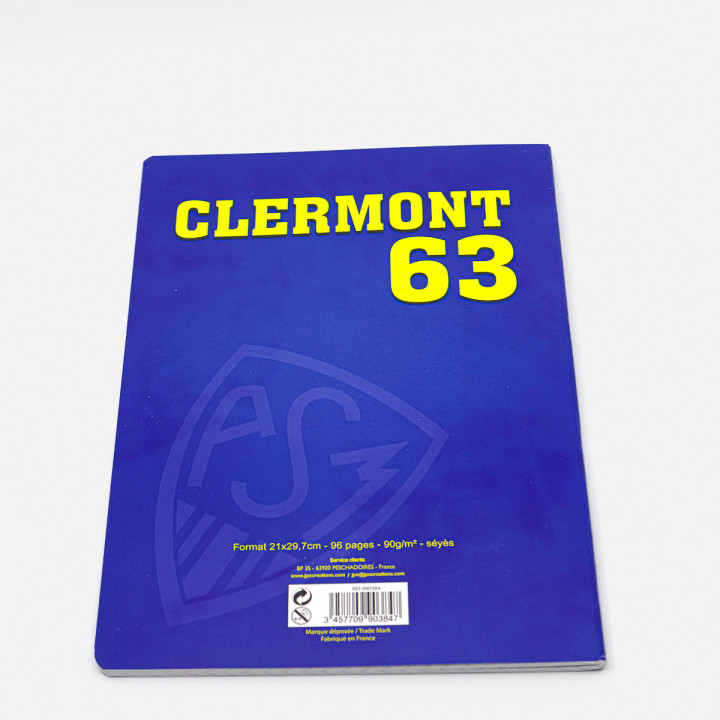 Cahier réglure grand format blason ASM Clermont