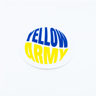 Autocollant rond Yellow Army